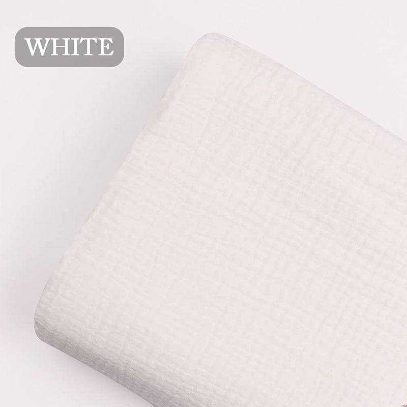 Zsedrut Wrinkle Gauze Cotton Material Quilting Sewing Craft Fabric Table Runners Decor Cloth for Party, Wedding Cheesecloth Kitchen Cooking (5Yard, White) - Image 3